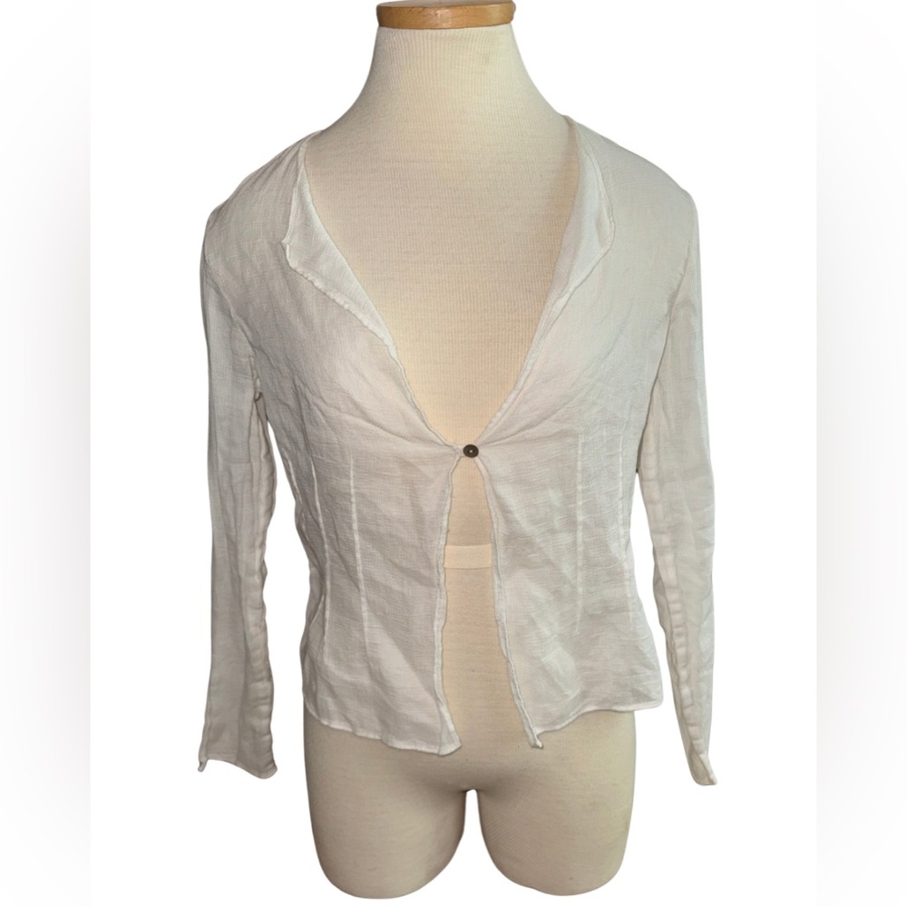 White Sheer Long Sleeve Shirt